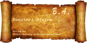 Beszteri Alvina névjegykártya